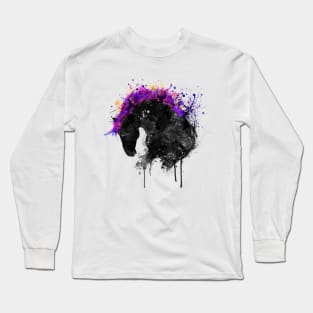 Horse Head Watercolor Silhouette Long Sleeve T-Shirt